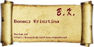 Bonecz Krisztina névjegykártya